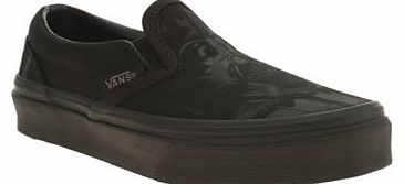 kids vans black classic slip-on star wars