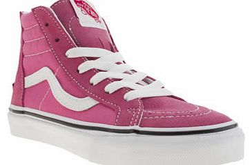 kids vans pink sk8-hi zip girls junior