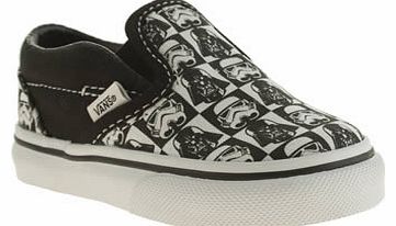 kids vans white & black classic slip on unisex