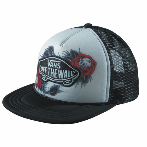 Mens Vans Oliver Peck Trucker Cap Black/white Red