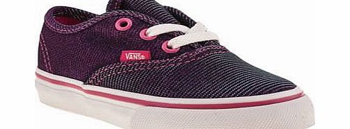 Vans purple authentic shimmer girls toddler