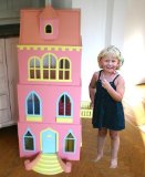 vdp Gigantic dolls house VILLA ROSA wood decorated 130cm