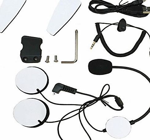 Veetop Motorcycle Intercom Accessories - Earphone Microphone,Audio Cable,Charger Cable,Mounting Clip and Velcro Kits