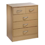 5 drawer Chest- Beech effect