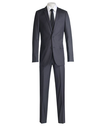 Mens Suit by Ventuno 21 Black Pinstripe