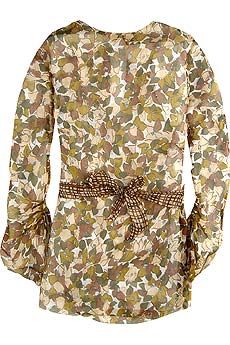 Vera Wang Leaf print silk top