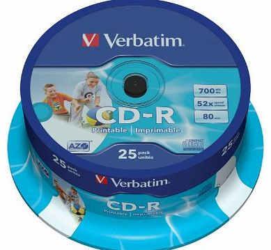 43439 AZO 52x Wide Printable CD-R - 25pk