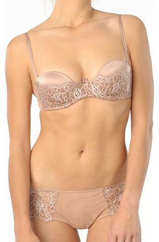 Verde Veronica Luxury Wood Rose Silk & Lace Bra(38B)