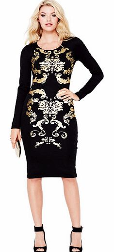 Printed Cappuccino Midi Dress