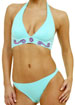 Jewelled Apliques halterneck bikini set