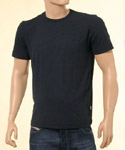 Mens Navy Ribbed Short Sleeve Round Neck T-Shirt