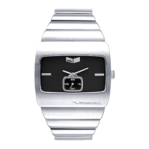 Vestal Mens Vestal Bevel Watch Silver / Black