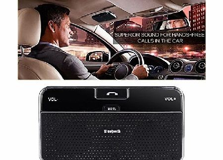 VicTsing Wireless Bluetooth 4.0 Visor In-Car Speakerphone Handsfree Car Kit Built-in Microphone For iPhone 5 5S 5C 4S 4 iPad, Samsung Galaxy S5 S4 Note 2 Note 3, Google Nexus 7, Google LG Nexus 4, Goo