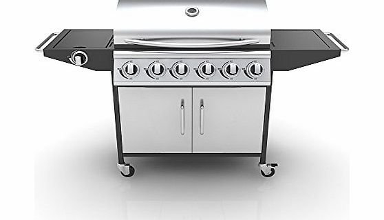 vidaXL Gas Barbecue Texas 6 Buners (black/silver)