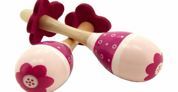 Viga Set of 2 Wooden Maracas - Pink