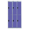 Viking Nest Of Three 2-Door Lockers-Grey With Blue Doors