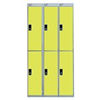 Viking Nest Of Three 2-Door Lockers-Grey With Yellow