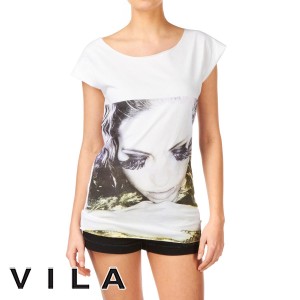 T-Shirts - Vila Simoli T-Shirt - Optical Snow