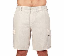 Bambou cream pure linen combat shorts