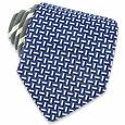 Villa Bolgheri Geometric Blue and Silver Woven Silk Tie