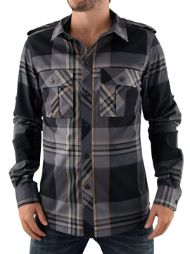 Grey Check Jess Military Shirt