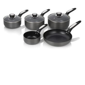 - Hard Anodised 5 Piece Pan Set