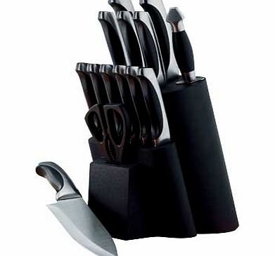 Viners Naxos 14 Piece Knife Block Set - Black