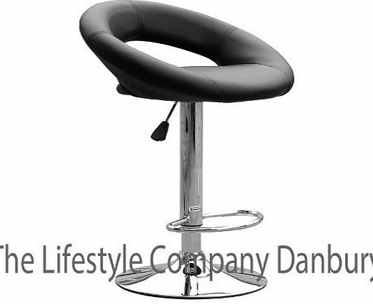 Vinsani Black & Chrome Swivel Bar Kitchen Breakfast Stool Chair Eclipse 062L