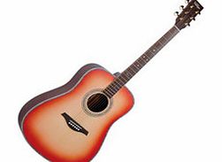 Vintage V1400 Dreadnought Acoustic Guitar Cherry