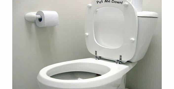 Vinylworld Humorous funny joke toilet decal sticker Put Me Down! (BLACK)