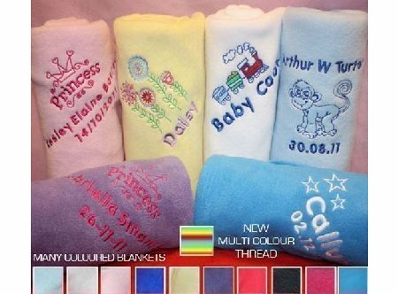 VIP BABIES PERSONALISED BABY BLANKET BOY GIRL PINK/BLUE GREAT GIFT