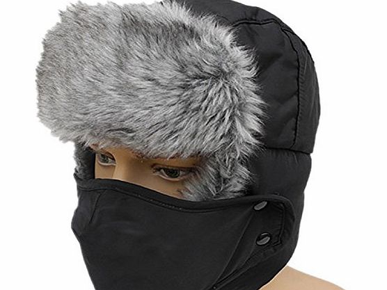 Viskey Fashion Mans Aviator Earflap Cap,Black