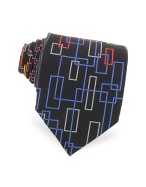 Vitaliano Pancaldi Handmade Multicolor Graphic Print Silk Tie