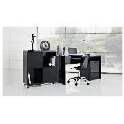 Viva High Gloss Office Desk, Black