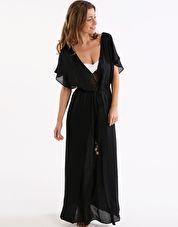 ViX, 1295[^]239534 Solid Black Agatha Long Kaftan - Black