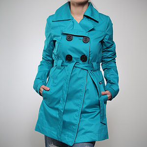 Volcom Ladies Little Lies Trench coat - Teal