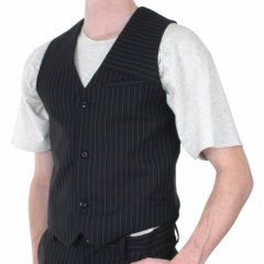 Mens Volcom Stone Suit Vest Black Stripe