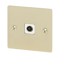 TV Skt Blk Ins Brushed Brass Flat Plate