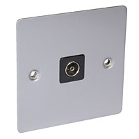 TV Skt Blk Ins Satin Chrome Flat Plate