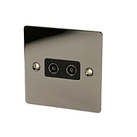 Twin TV Skt Black Nickel Flat Plate