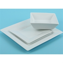 12pc Super White Square Dinner Set