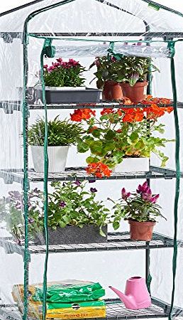 VonHaus 4 Tier Mini Plastic PVC Greenhouse - FREE 2 Year Warranty