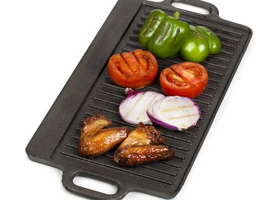 VonShef Non-Stick Cast Iron Reversible Griddle