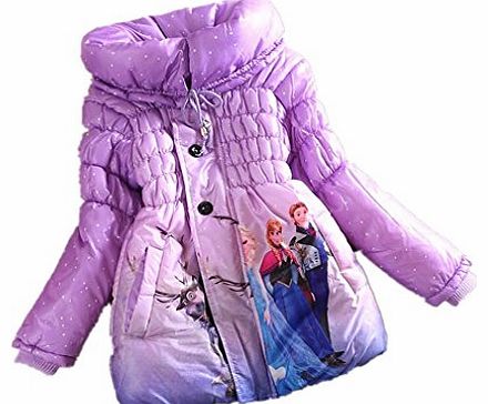 vows Hot Frozen Princess Girls Kids Snowsuit Outwears Slim Long Coat