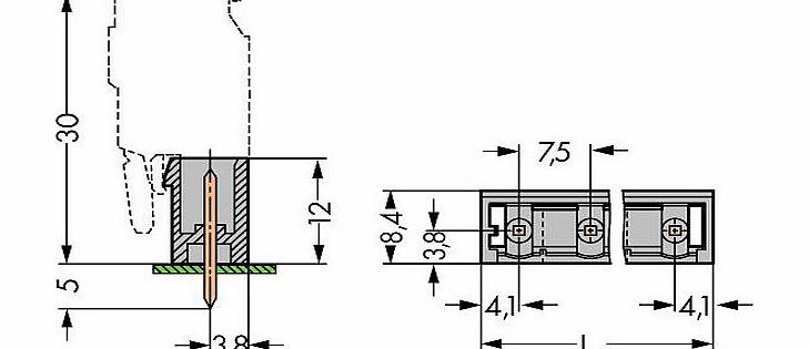 Wago 231-269/001-000 Male Solder Pins 9P Pitch