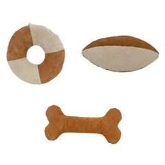 Wainwrightand#39;s Super Premium Leather Bone Dog Toy with Rawhide