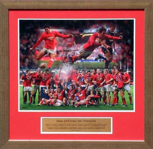 Wales 2008 Grand Slam - Framed presentation signed by James Hook