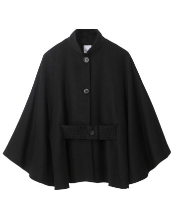 Alpaca belted cape jacket