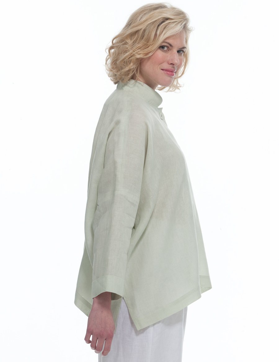 Mandarin Linen Oversized Shirt