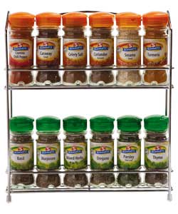 Wall Mountable Wire 12 Jar Spice Rack